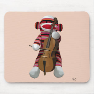 Sock Monkey en Cello 2 Muismat