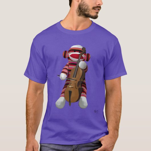 Sock Monkey en Cello 2 T-shirt (Voorkant)