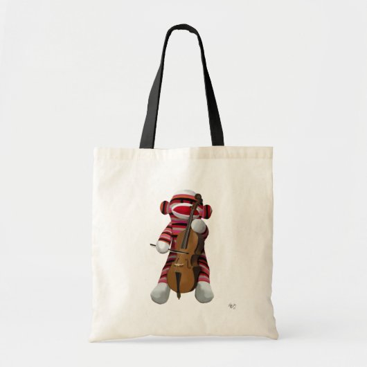 Sock Monkey en Cello 2 Tote Bag (Voorkant)