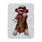 Sock Monkey en Cello Magneet (Verticaal)