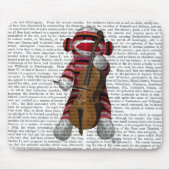 Sock Monkey en Cello Muismat (Voorkant)