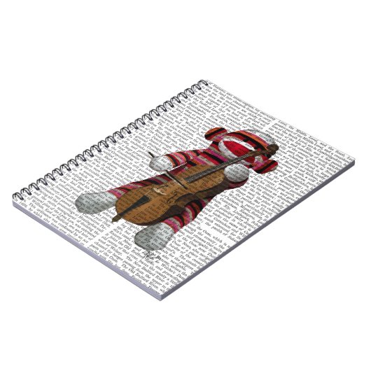 Sock Monkey en Cello Notitieboek (Linkerzijde)