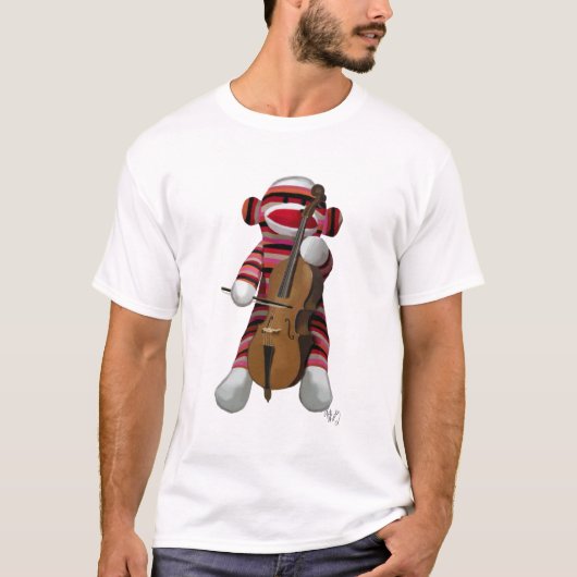 Sock Monkey en Cello T-shirt (Voorkant)