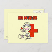 Sock Monkey ER Nurse T-shirts en cadeautjes Briefkaart (Voorkant / Achterkant)