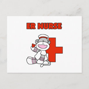 Sock Monkey ER Nurse T-shirts en cadeautjes Briefkaart
