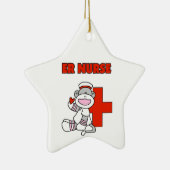 Sock Monkey ER Nurse T-shirts en cadeautjes Keramisch Ornament (Rechts)