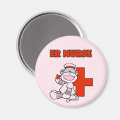 Sock Monkey ER Nurse T-shirts en cadeautjes Magneet (Voorkant / Achterkant)