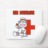 Sock Monkey ER Nurse T-shirts en cadeautjes Muismat (Met muis)