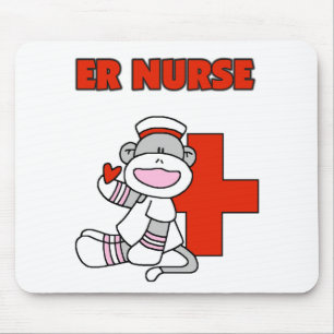 Sock Monkey ER Nurse T-shirts en cadeautjes Muismat