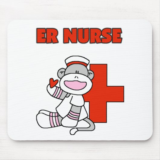 Sock Monkey ER Nurse T-shirts en cadeautjes Muismat (Voorkant)