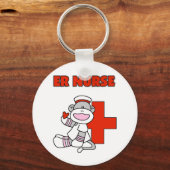 Sock Monkey ER Nurse T-shirts en cadeautjes Sleutelhanger (Voorkant)