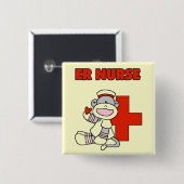 Sock Monkey ER Nurse T-shirts en cadeautjes Vierkante Button 5,1 Cm (Voorkant /achterkant)