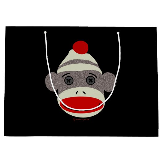Sock Monkey Face Big Bag Large Cadeautasje (Voorkant)