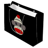 Sock Monkey Face Big Bag Large Cadeautasje (Voorkant Gekanteld)