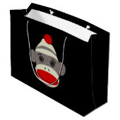 Sock Monkey Face Big Bag Large Cadeautasje (Achterkant Gekanteld)