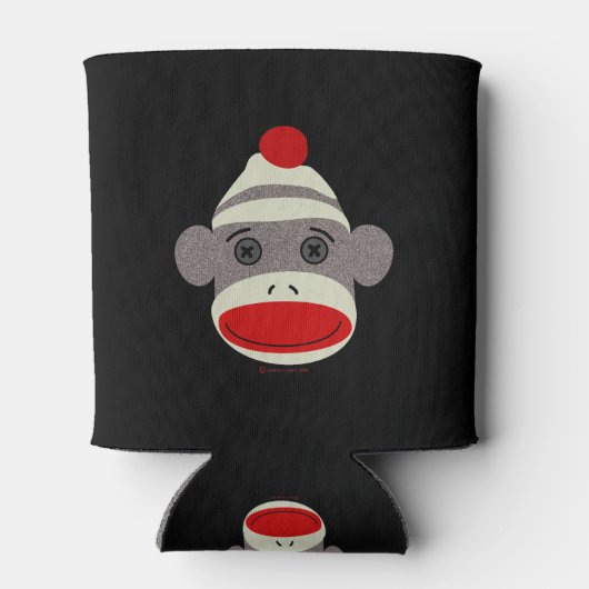 Sock Monkey Face Blikjeskoeler (Achterkant)