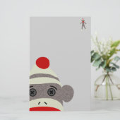 Sock Monkey Face Briefpapier (Staand voorkant)