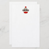 Sock Monkey Face Briefpapier (Voorkant / Achterkant)