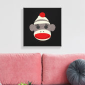 Sock Monkey Face Canvas Afdruk (Insitu (Woonkamer))