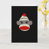 Sock Monkey Face Kaart (Gele Bloem)
