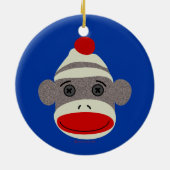 Sock Monkey Face Keramisch Ornament (Achterkant)