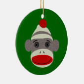 Sock Monkey Face Keramisch Ornament (Rechts)