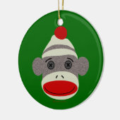 Sock Monkey Face Keramisch Ornament (Links)
