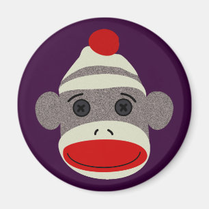 Sock Monkey Face Magneet