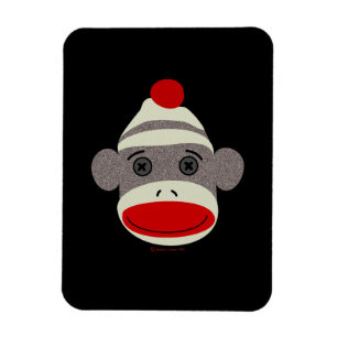 Sock Monkey Face Magneet
