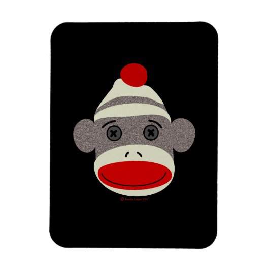 Sock Monkey Face Magneet (Verticaal)