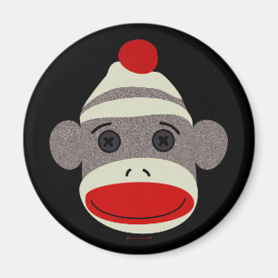 Sock Monkey Face Magneet