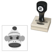 Sock Monkey Face Rubberstempel (Gestempeld)
