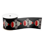 Sock Monkey Face Satijnen Lint (Spoel)