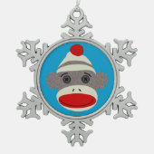Sock Monkey Face Snowflake Ornament (Voorkant)