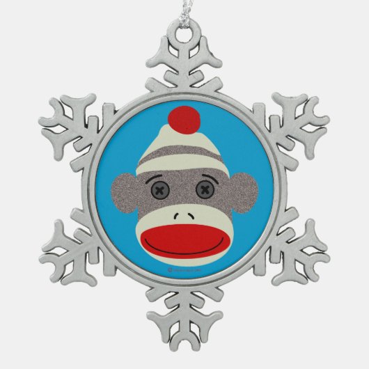 Sock Monkey Face Snowflake Ornament (Voorkant)