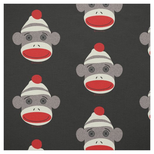 Sock Monkey Face Stof (Swatch)