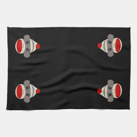 Sock Monkey Face Theedoek (Horizontaal)