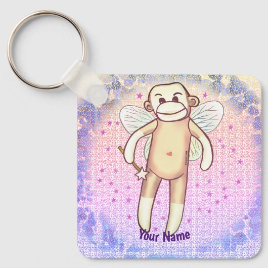 Sock monkey Fairy Sleutelhanger (Voorkant)
