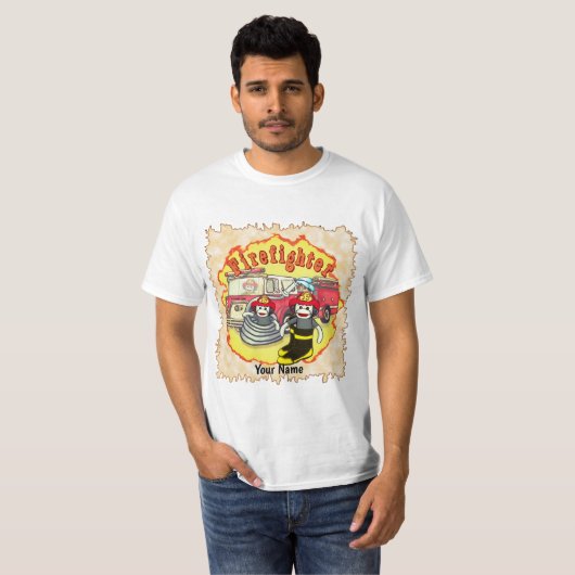 Sock Monkey Firetruck T-Shirt (Voorkant volledig)
