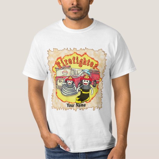 Sock Monkey Firetruck T-Shirt (Voorkant)