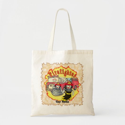 Sock Monkey Firetruck Tote Bag (Voorkant)