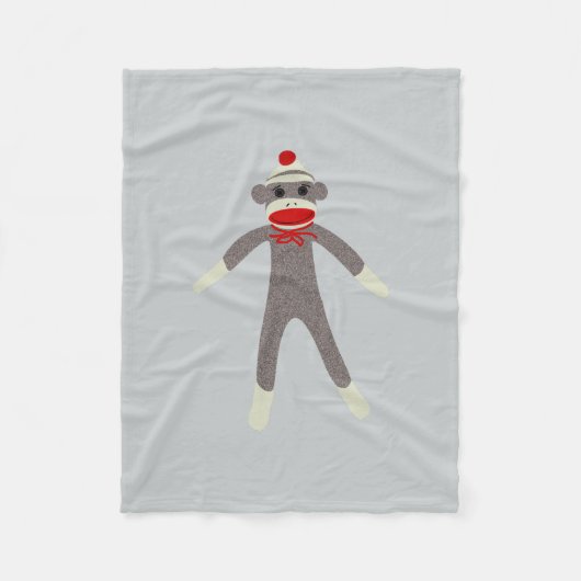 Sock Monkey Fleece Deken (Voorkant)