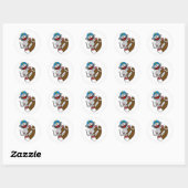Sock Monkey-Football Ronde Sticker (Vel)