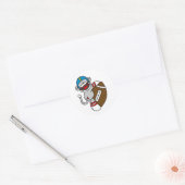 Sock Monkey-Football Ronde Sticker (Envelop)