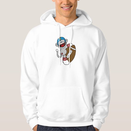 Sock Monkey Football T shirten en cadeaus Hoodie (Voorkant)