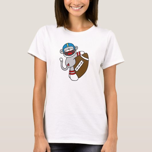Sock Monkey Football T shirten en cadeaus T-shirt (Voorkant)