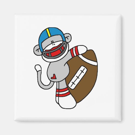Sock Monkey Football T-shirts en cadeaus Magneet (Voorkant)