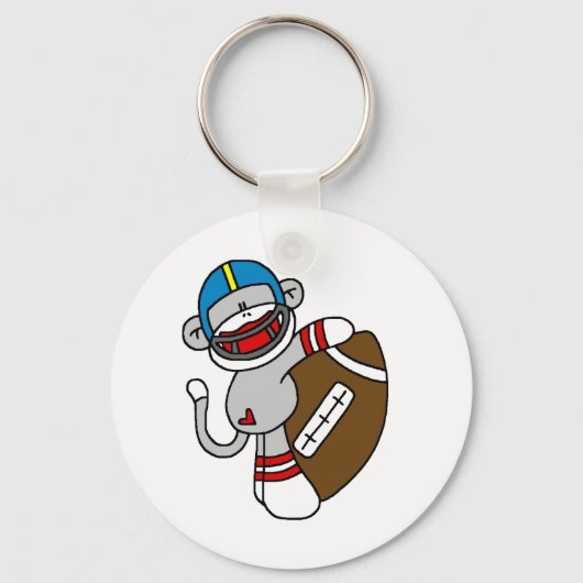 Sock Monkey Football T-shirts en cadeaus Sleutelhanger (Voorkant)