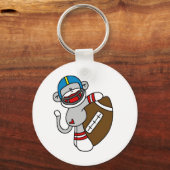 Sock Monkey Football T-shirts en cadeaus Sleutelhanger (Voorkant)