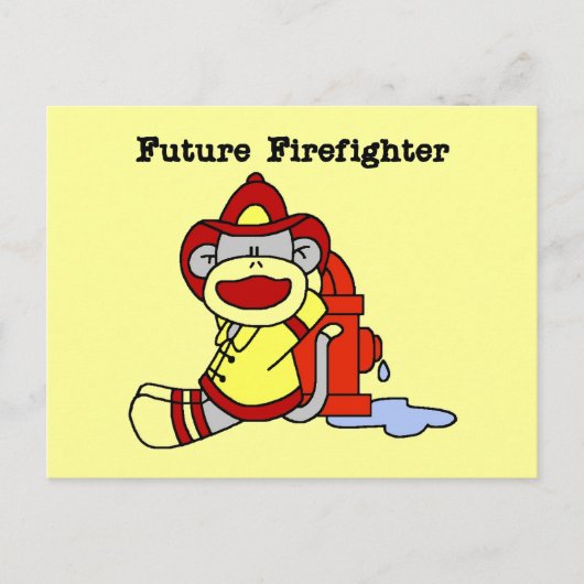 Sock Monkey Future Firefighter Tshirts en cadeaus Briefkaart (Voorkant)